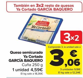 Carrefour Queso semicurado ya cortado garcía baquero oferta