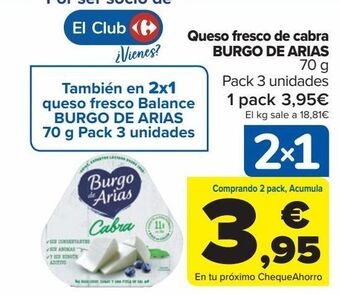 Carrefour Queso fresco de cabra burgo de arias oferta