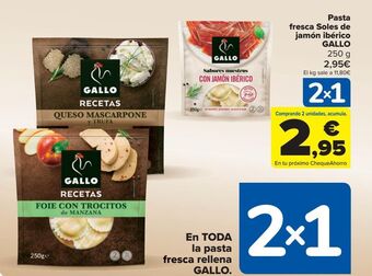 Carrefour Pasta fresca soles de jamón ibérico gallo oferta