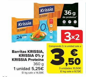 Carrefour Barritas krissia krissia 0% y krissia proteína oferta