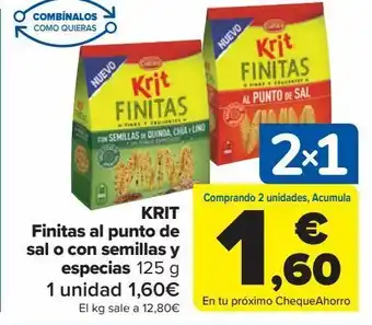 Carrefour Krit finitas al punto de sal o con semillas y especias oferta
