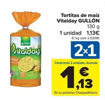 Carrefour Tortitas de maíz vitalday gullón oferta
