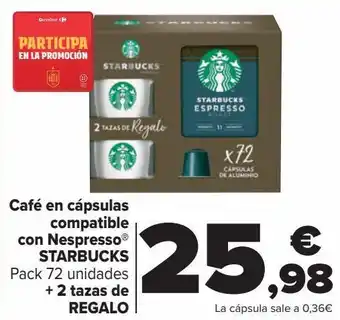 Carrefour Café en cápsulas compatible con nespresso starbucks oferta