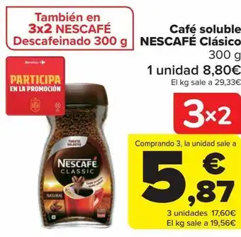 Carrefour Café soluble nescafé clásico oferta