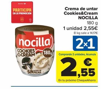 Carrefour Crema de untar cookies&cream nocilla oferta