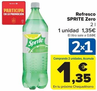 Carrefour Refresco sprite zero oferta