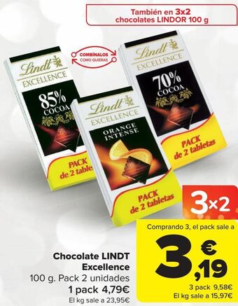 Carrefour Chocolate lindt excellence oferta