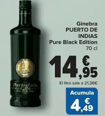 Carrefour Ginebra puerto de indias pure black edition oferta