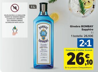 Carrefour Ginebra bombay sapphire oferta