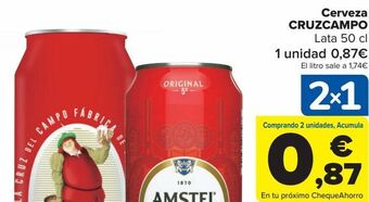 Carrefour Cerveza cruzcampo oferta