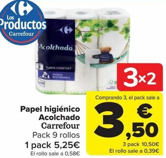 Carrefour Papel higiénico acolchado carrefour oferta