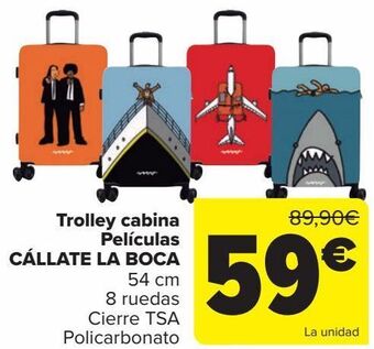 Carrefour Trolley cabina películas cállate la boca oferta