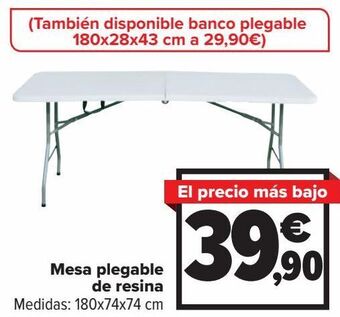 Carrefour Mesa plegable de resina oferta