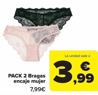 Carrefour Pack 2 bragas encaje mujer oferta