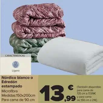 Carrefour Nórdico blanco o edredón estampado oferta
