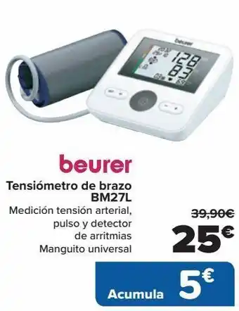 Carrefour Beurer tensiómetro de brazo bm27l oferta