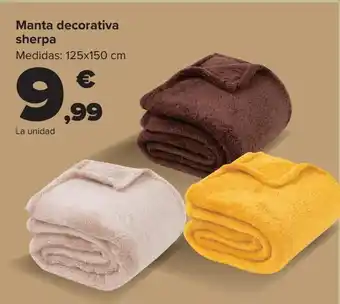 Carrefour Manta decorativa sherpa oferta