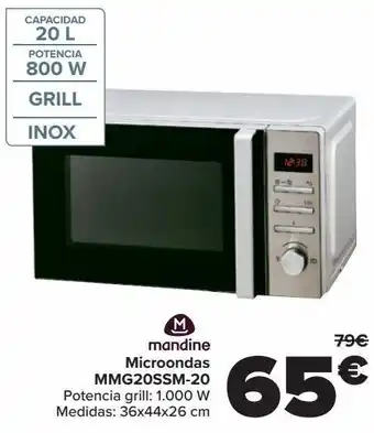 Carrefour Mandine microondas mmg20ssm-20 oferta