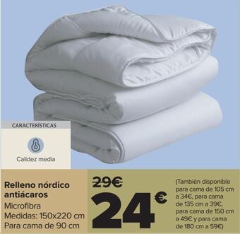 Carrefour Relleno nórdico antiácaros oferta
