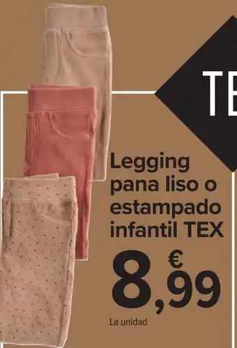 Carrefour Legging pana liso o estampado infantil tex oferta