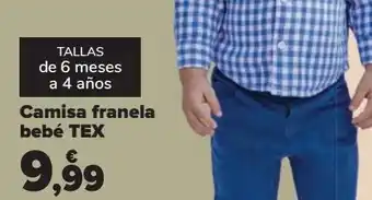Carrefour Camisa franela bebé tex oferta