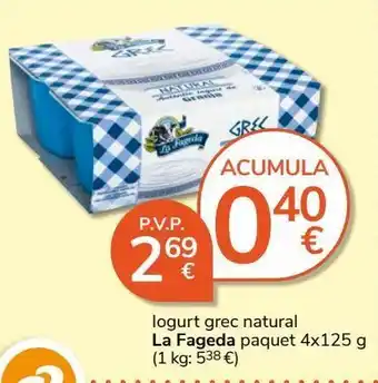 Consum Yogur griego la fageda oferta