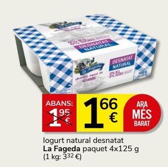 Consum Yogur natural la fageda oferta