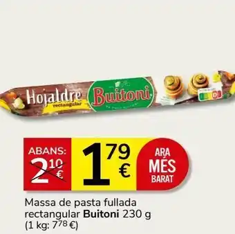 Consum Masa de hojaldre buitoni oferta