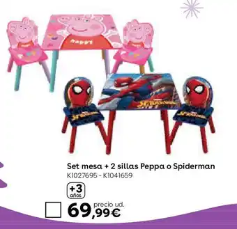 ToysRus Peppa-set mesa + 2 sillas oferta