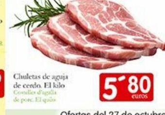 Supermercados Bip Bip Chuletas de aguja de cerdo oferta