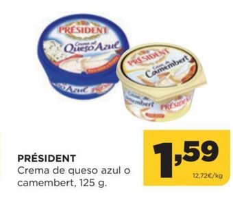 Alimerka Président Crema de queso azul o camembert 125 g oferta