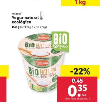Lidl Yogur natural oferta