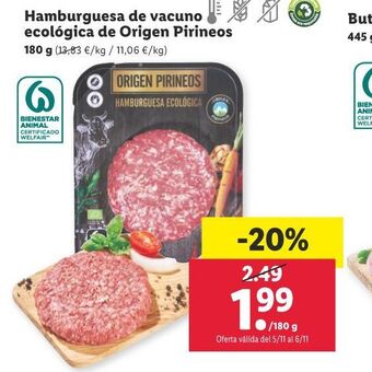 Lidl Hamburguesa de vacuno oferta