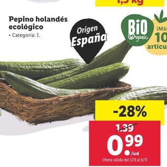 Lidl Pepino holandés oferta
