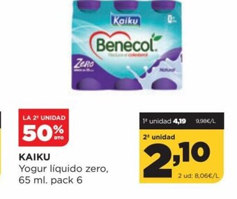 Alimerka Kaiku Yogur liquido zero 65 ml, pack 6 oferta
