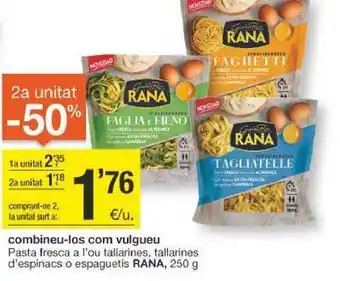 BonpreuEsclat 2a unitat -50% pasta fresca a l'ou tallarines tallarines d'espinacs o espaguetis rana oferta