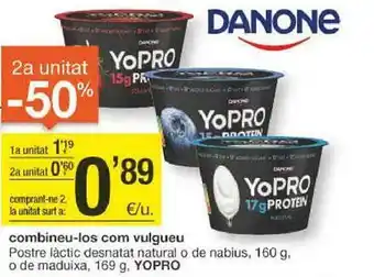 BonpreuEsclat 2a unitat -50% postre làctic desntat natural o de nabius o de maduixa yopro oferta