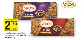 BonpreuEsclat Xocolata amb ametlles negra o amb llet valor oferta