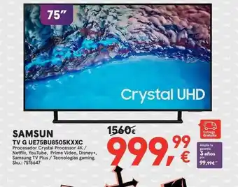 Worten Samsung tv g ue75bu8505kxxc oferta