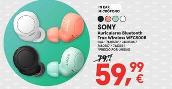 Worten Sony auriculares bluetooth true wireless wfc500b oferta