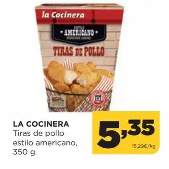 Alimerka La Cocinera Tiras de pollo estilo americano 350 g oferta