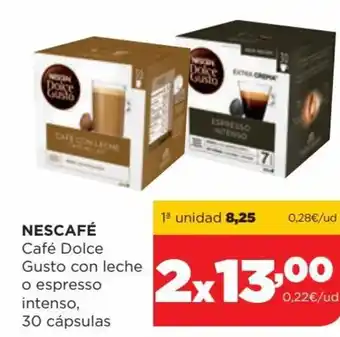 Alimerka Nescafé Café Dolce Gusto con leche o espresso intenso 30 capsulas oferta