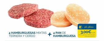 Supermercados La Despensa 4 hamburguesas mixtas ternera y cerdo + 4 pan de hamburguesa oferta
