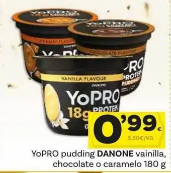 Supermercados Dani Yopro pudding danone vainilla chocolate o caramelo oferta