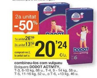 BonpreuEsclat 2a unitat -50% bolquers dodot activity oferta