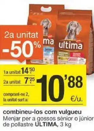 BonpreuEsclat 2a unitat -50% menjar per a gossos sènior o junior de pollastre ultima oferta