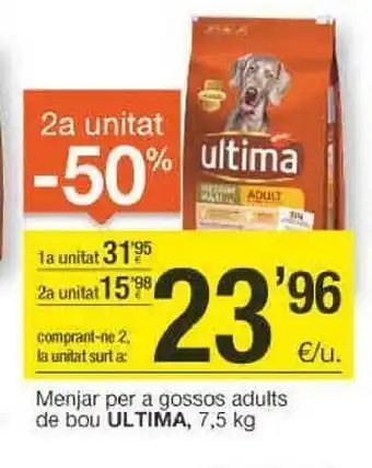 BonpreuEsclat 2a unitat -50% menjar per a gossos adults de bou ultima oferta