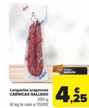 Carrefour Longaniza aragonesa cárnicas gallego oferta