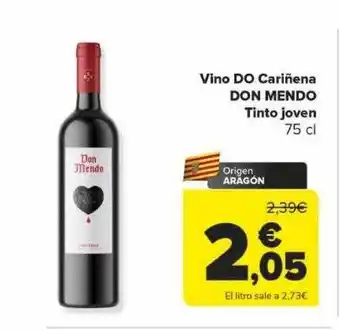 Carrefour Vino do cariñena don mendo tinto joven oferta