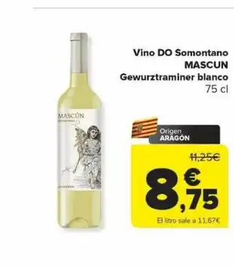 Carrefour Vino do somontano mascun gewurztraminer blanco oferta